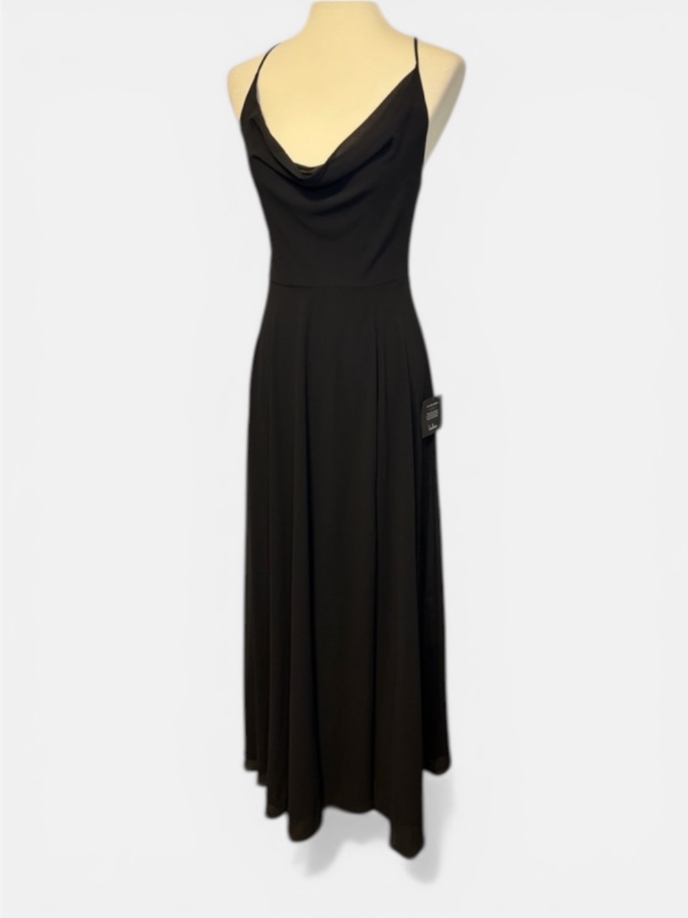 Classic Black Cowl Neck Maxi Dress